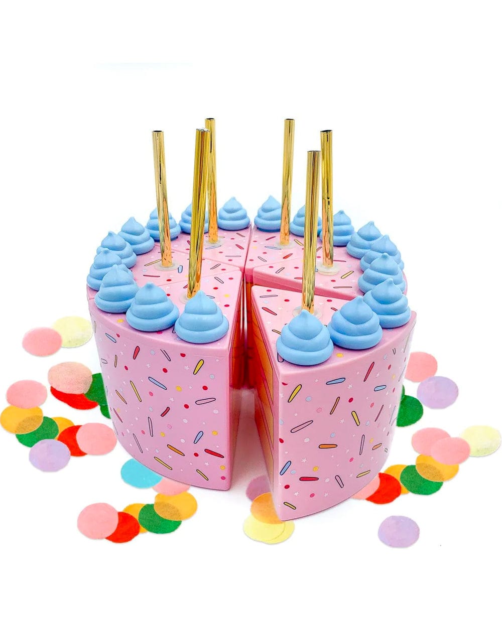 Set of 6 cake-shaped sippers, 13 oz, perfect for parties, birthdays, and fun gifts, BPA-free.