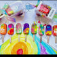 Crayons Gift Set made from 100% non-toxic, recycled materials. Features rainbow assortment with 2 colors swirled in each crayon. Perfect for stocking stuffers, party favors, and classroom gifts. Each crayon measures 2.5" long and .5" thick