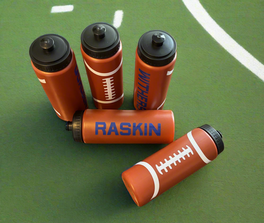 Custom 20oz football water bottle – personalized sports gift for kids, leak-proof & lightweight design.