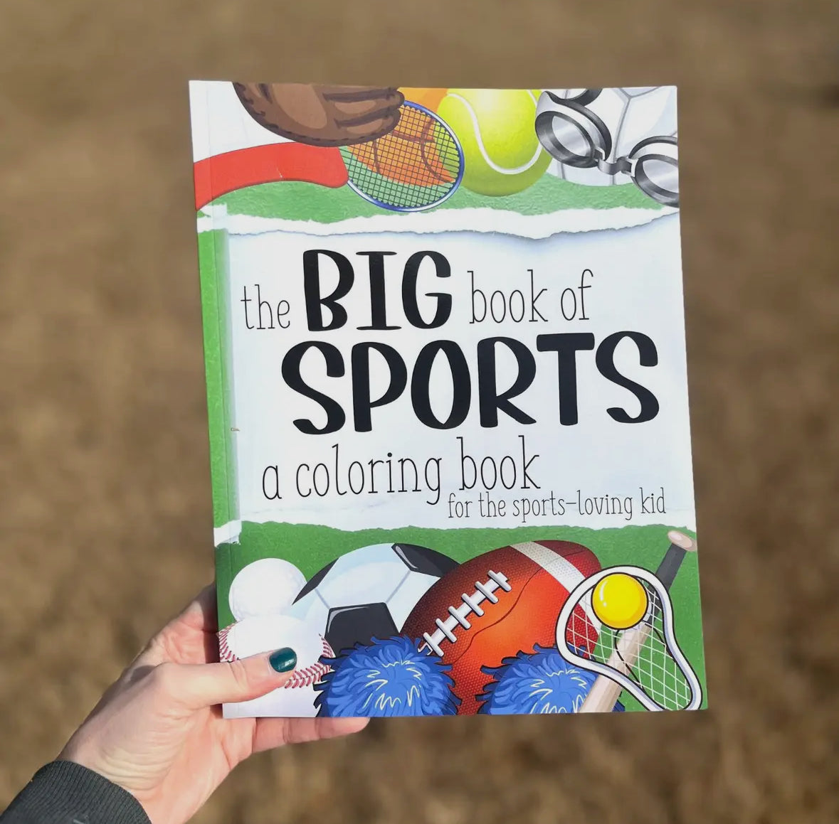 Sports coloring book for kids, measuring 8.5 x 11 inches with 200 pages. Perfect for sports enthusiasts aged 1-8, featuring fun and exciting coloring pages that reflect the joy of being an athlete.