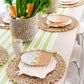 Springtime carrot basket plates with gold foil accents, 8-pack, 8x6.25 inches; playful addition to Easter tables, illustrated by Daydream Society.