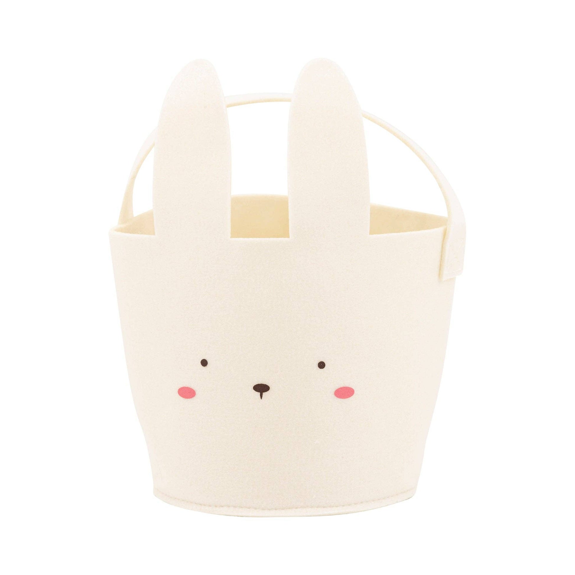 Cream Felt Bunny Basket – 6"x10", perfect for Easter, bunny-shaped design to hold treats and goodies.