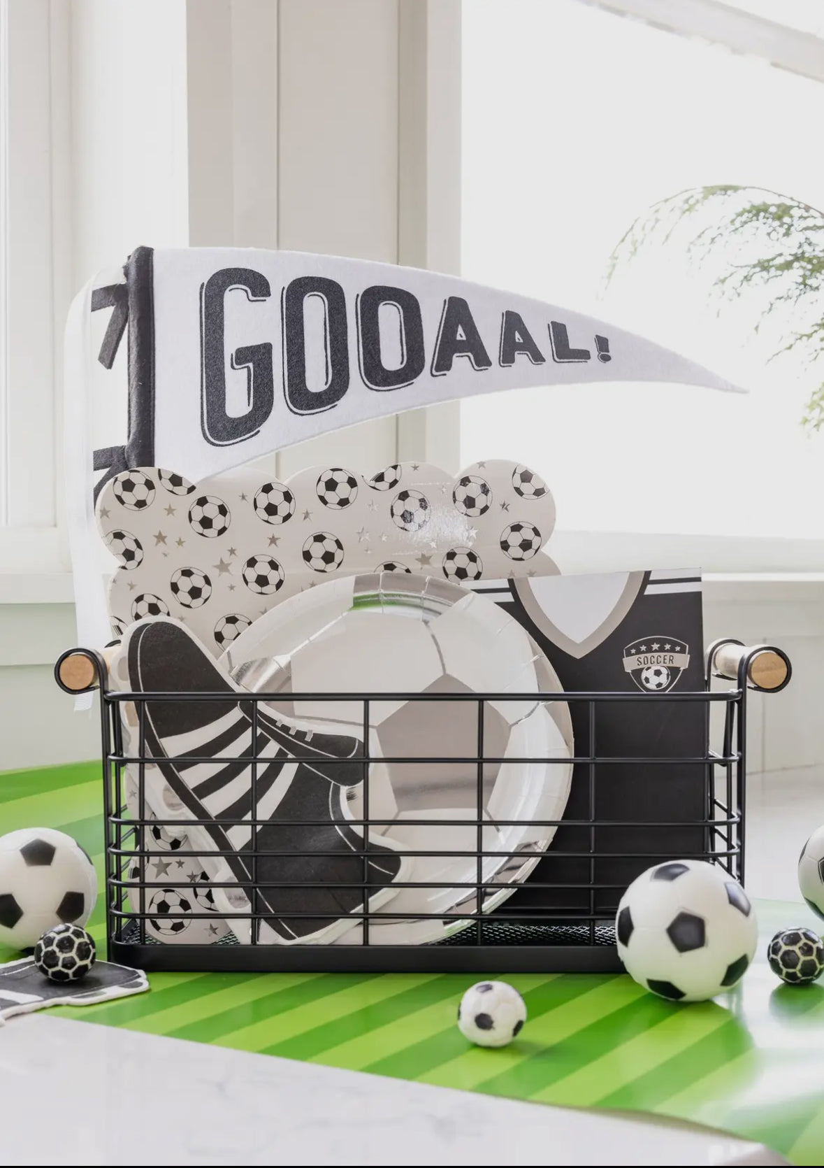 Soccer-themed shoe napkins designed to look like cleats, perfect for any sports party. Includes 18 shaped napkins, 7½" × 4⅛", with silver foil accents. Add a fun and unique touch to your table setting or clean up messes with style.