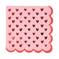 Scalloped Hearts Cocktail Napkins, featuring scalloped edges and playful heart designs, perfect for Valentine's Day parties or celebrations.