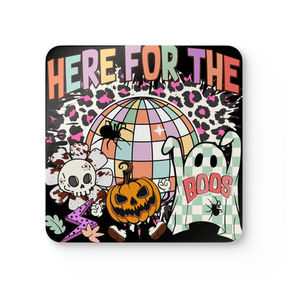 “Here for the Boos” 🎃 Halloween Coasters Set