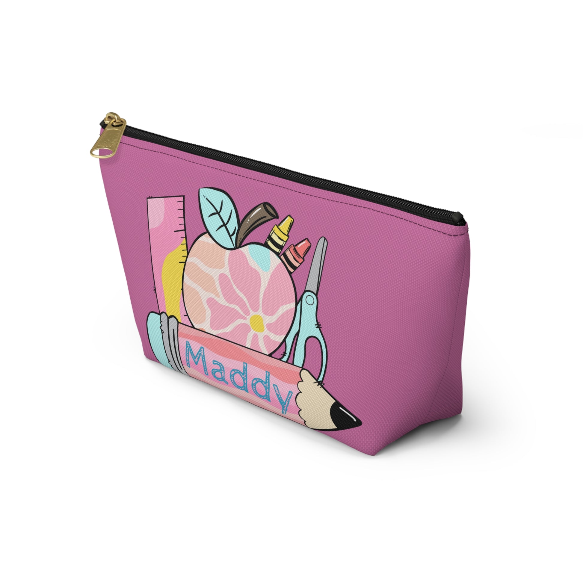 Personalized accessories pouch for organizing bags, perfect for teachers, teaching assistants, or students. Customizable with names, initials, or monograms.