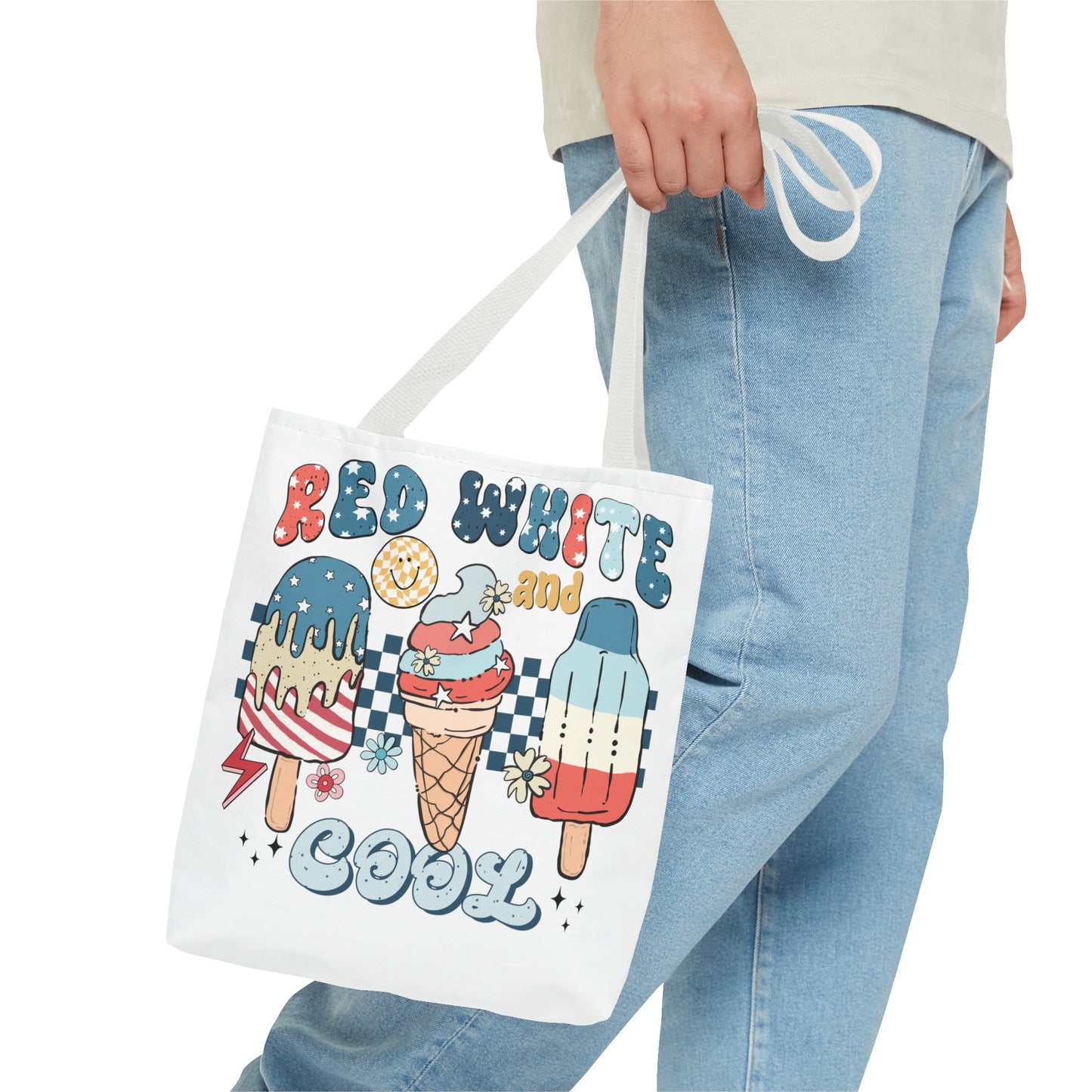 “Red White and Kids Won't Be Blue” ❤️🤍💙 Patriotic Tote Beach Bag