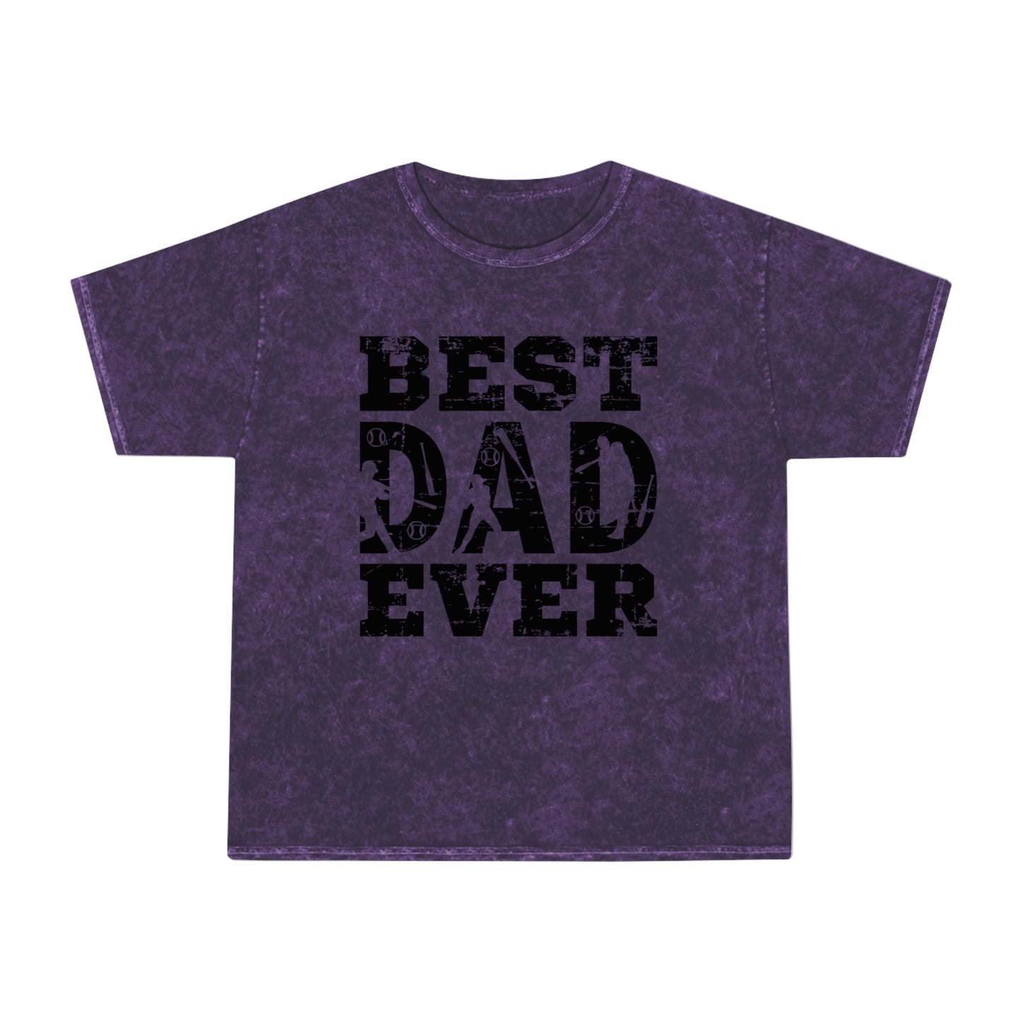 Vintage "Best DAD Ever" baseball tee in mineral wash style, perfect for Father's Day gifts. Featuring bold, retro design for stylish dads who love baseball.