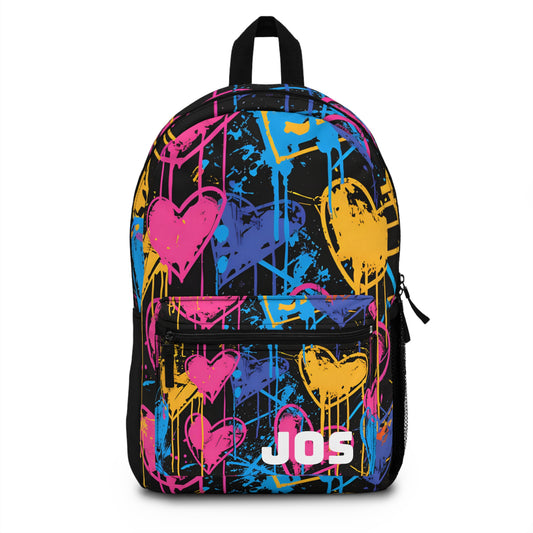 “Heart Breaker” 🎒 Monogram Neon Hearts Backpack