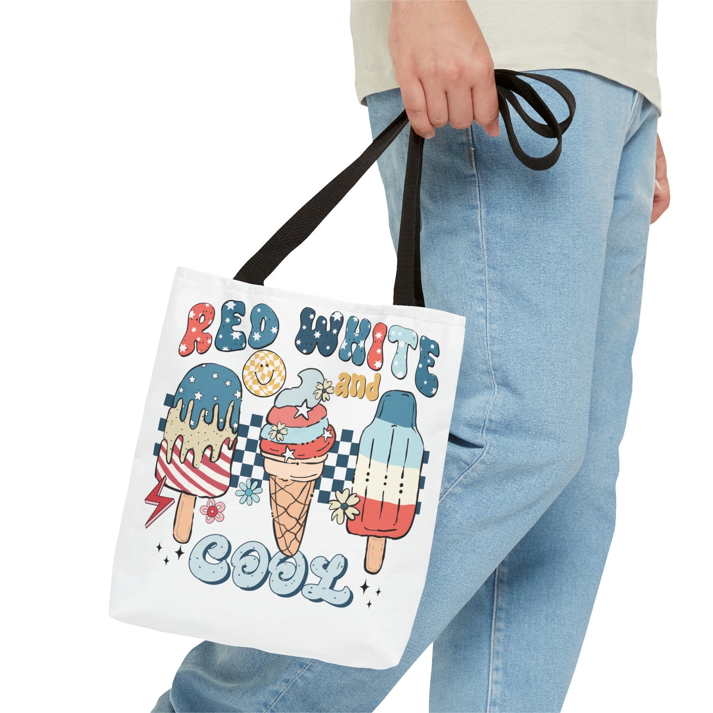 “Red White and Kids Won't Be Blue” ❤️🤍💙 Patriotic Tote Beach Bag