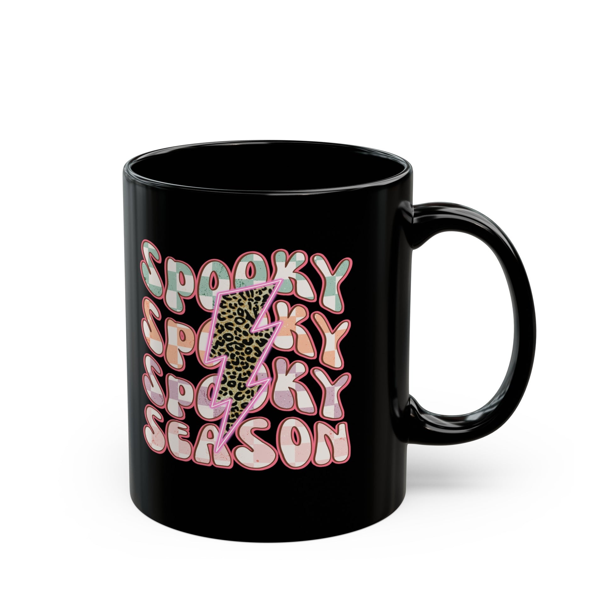 Festive ceramic coffee cup with a playful design, ideal for autumn gifts, teacher appreciation, and Halloween parties. Enjoy your favorite drinks with a touch of spooky flair.