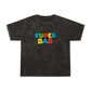 Super Mario-inspired retro 80s Father’s Day shirt for gamer dads. Soft 100% cotton with a nostalgic mineral wash effect, featuring a classic crewneck and 'SUPER DAD' graphic in colorful block letters. Available in black, gray, navy, and purple, men’s sizes small to 2XL. Perfect geeky dad gift for birthdays or Father’s Day.