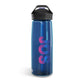 Custom water bottle for girls and student athletes, featuring a 20oz Camelbak Eddy design with a handle and spill-proof straw. Made from durable BPA-free Tritan material, this personalized bottle is stain-resistant and leakproof. Ideal for sports teams, school supplies, and active kids.