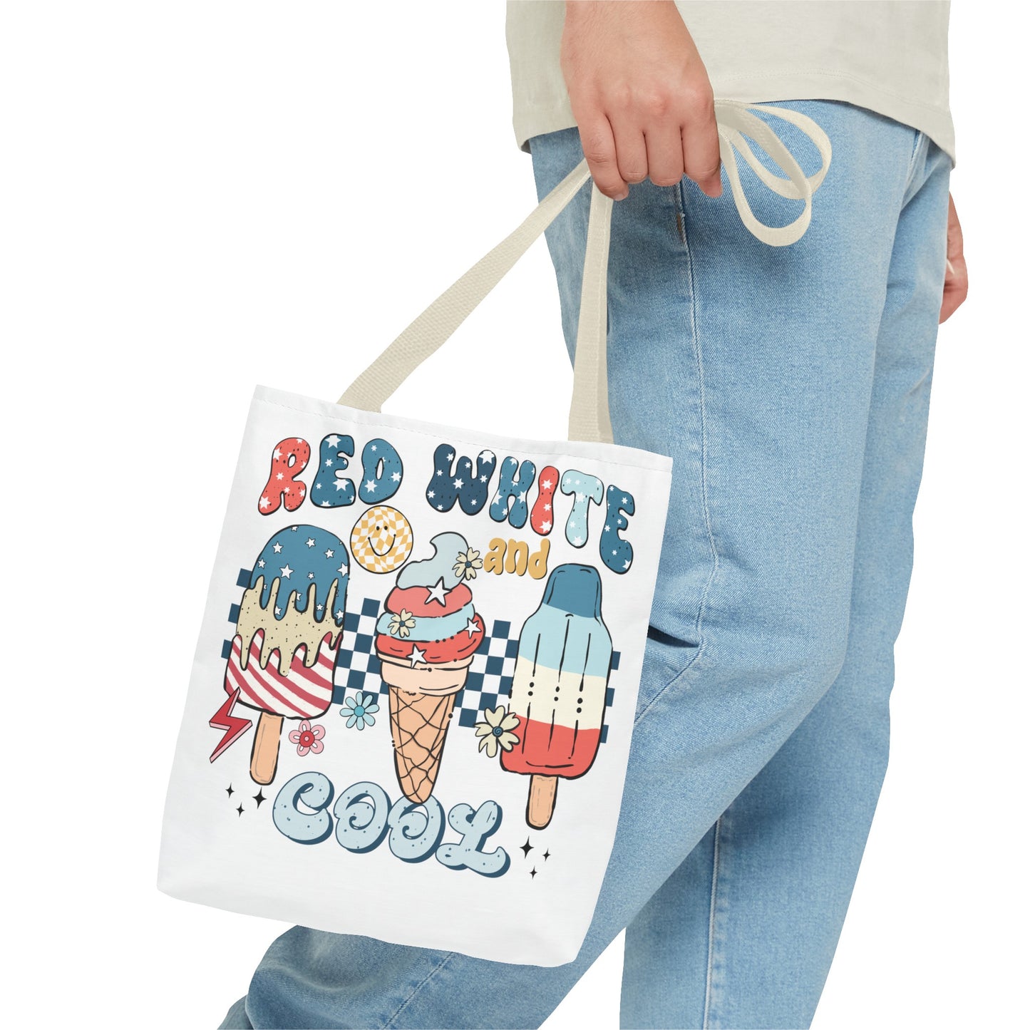 “Red White and Kids Won't Be Blue” ❤️🤍💙 Patriotic Tote Beach Bag