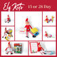 Elf Antics Kit for Christmas, available in 12-day and 24-day options with bonus days, featuring pre-planned elf scenes, activities like movie night, elf car wash, and balloon animals, perfect for holiday fun.