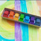 Cars Crayons Gift Set made from 100% non-toxic, recycled materials. Includes 7 colorful crayons in assorted shades like red, green, blue, and more. Perfect as stocking stuffers, party favors, or classroom gifts. Each crayon measures 2" long, 1" wide.