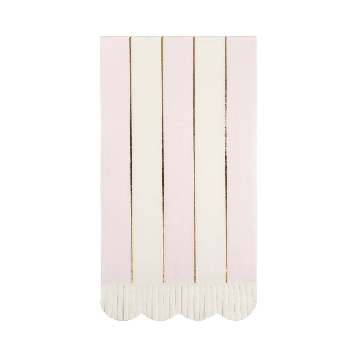 Guest Napkin Set – 18 napkins (4.25"x7.75"), 3 designs with striped & fringe trim, perfect for spring gatherings.