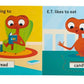 E.T.'s First Words board book for early learners with interactive wheels for language development, featuring iconic scenes from E.T. the Extra-Terrestrial. Kids learn words like 'read,' 'candy,' and 'home' in a playful, nostalgic format.