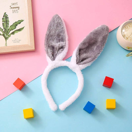 Furry Bunny Ears Easter Plush Headband – 29cm x 12cm, Soft Rabbit Ear Costume Accessory for Kids & Adults