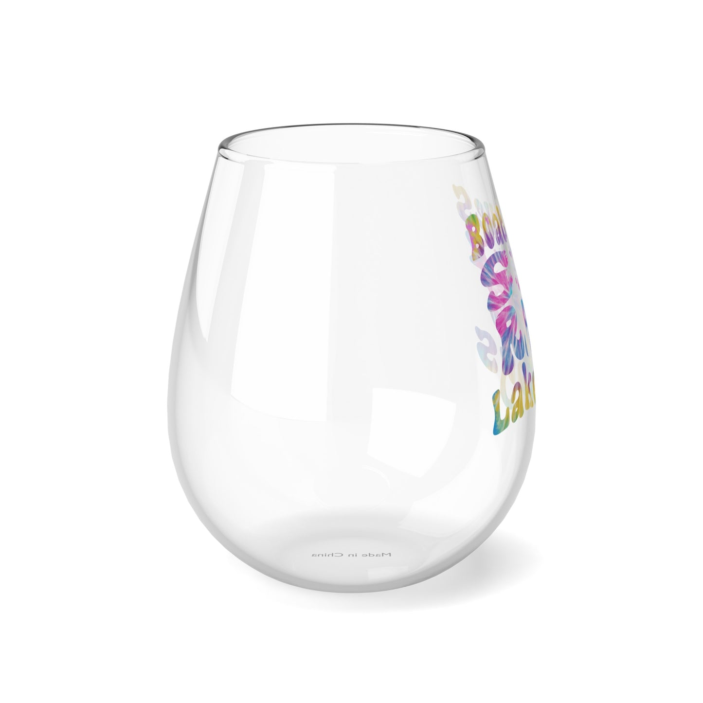 “Boat Waves Sun Rays Lake Days” 🍷 Stemless Wine Glass, 11.75oz