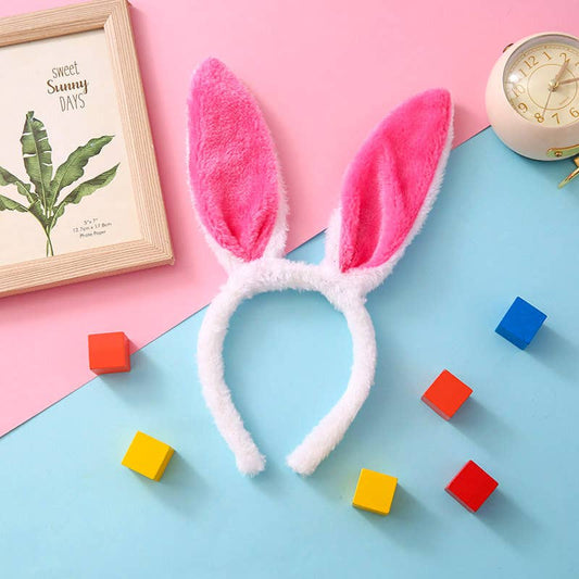 29cm Furry Bunny Ears Easter Plush Headband – Soft Rabbit Ears Headband for Kids and Adults