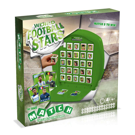 Top Trumps Match World Football Stars, soccer game with 15 football heroes, fast-paced, strategy fun.