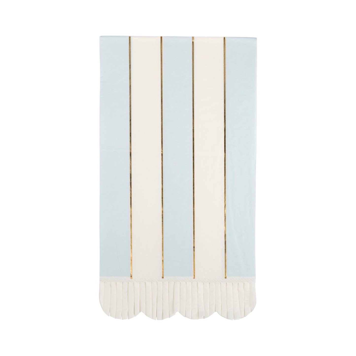 Guest Napkin Set – 18 napkins (4.25"x7.75"), 3 designs with striped & fringe trim, perfect for spring gatherings.