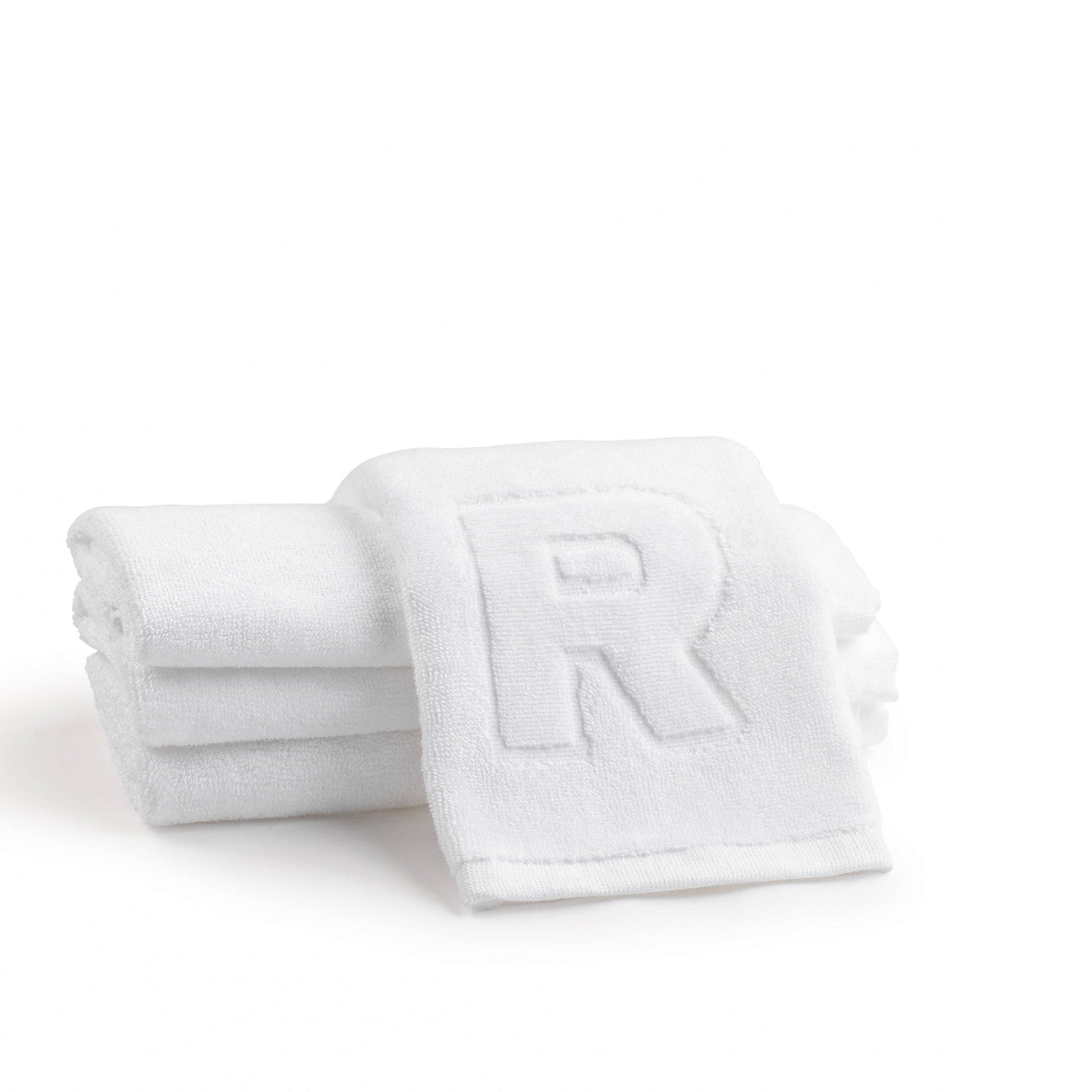 Elegant cotton finger towels with embossed initials, perfect for any room, gift-ready.