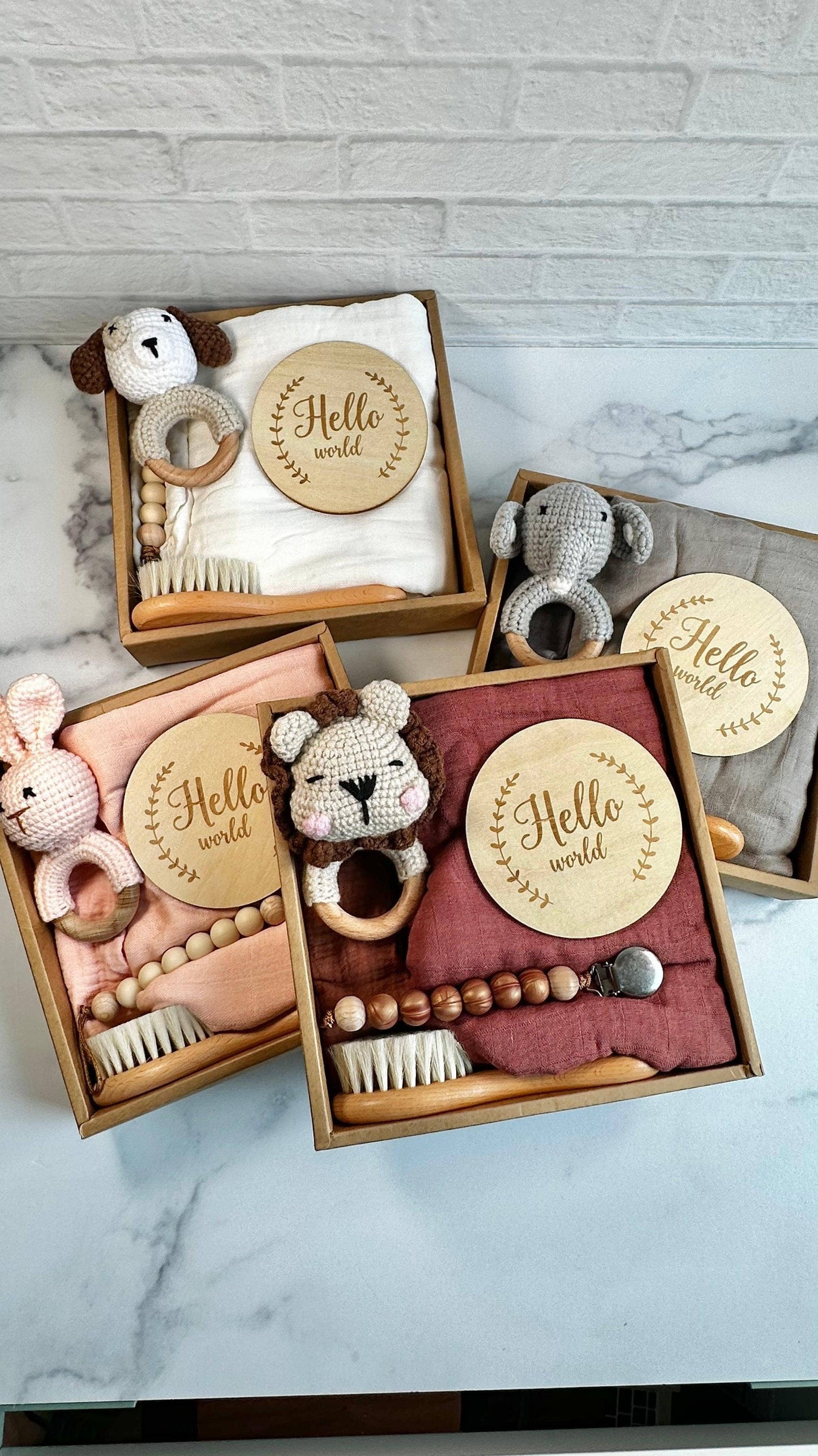 “Welcome Baby” 🥰 Gift Box - Charming 6-Piece Set for Newborns: Grey