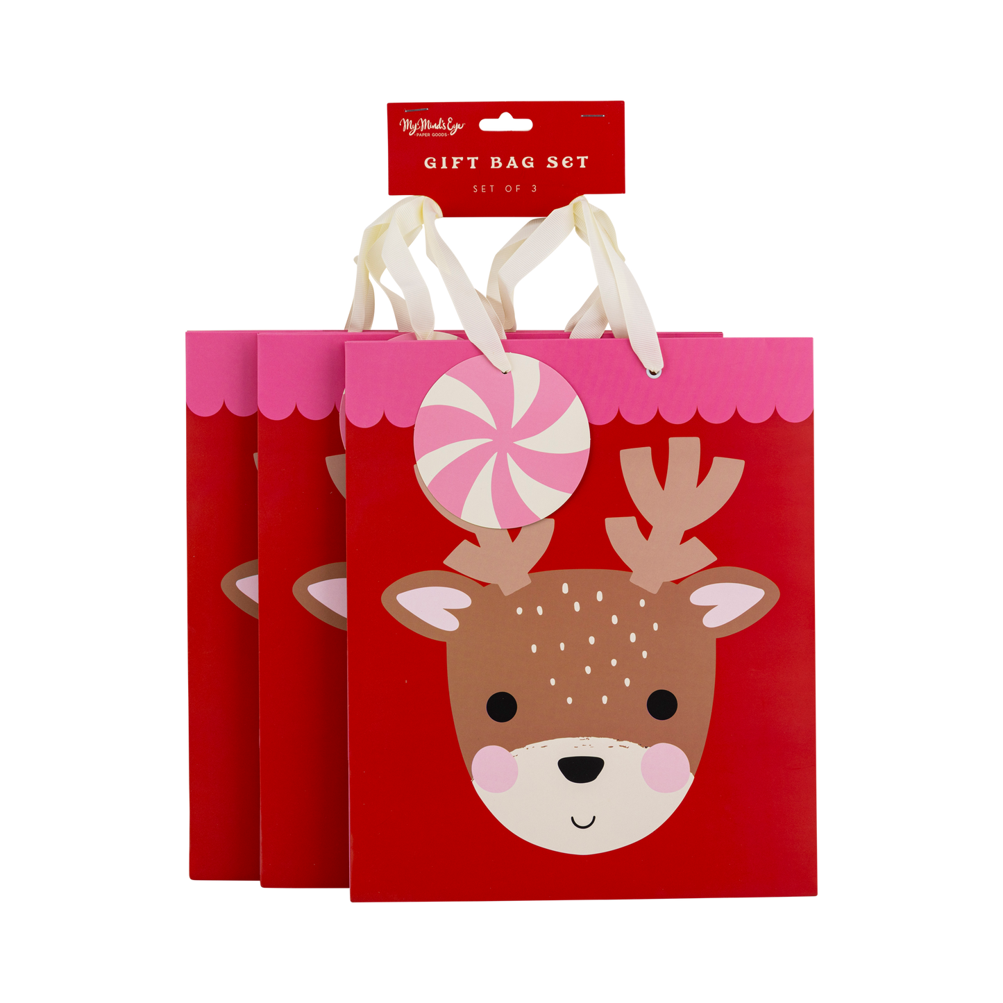 PLGB430 - Reindeer Medium Gift Bag Set of 3