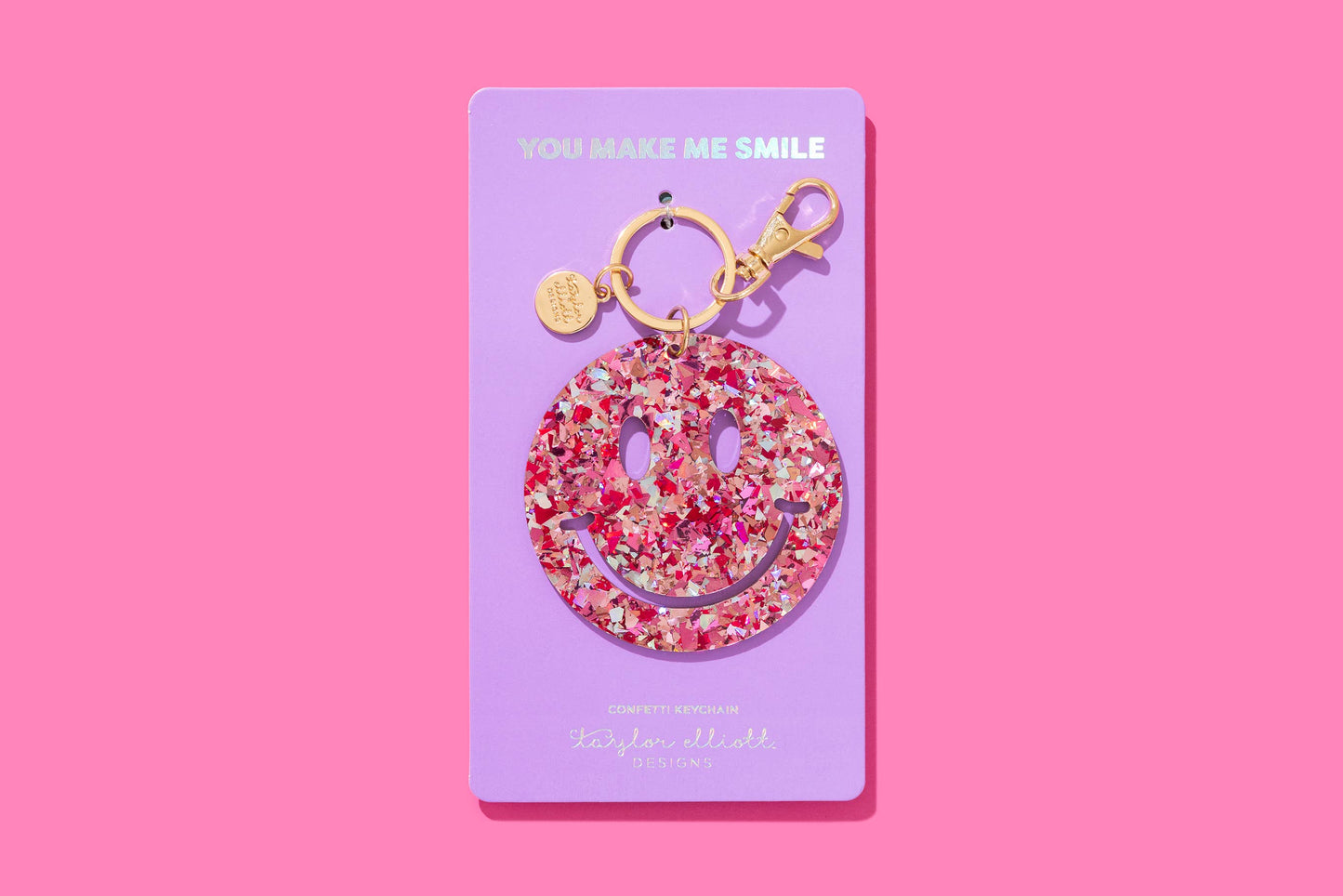 You Make Me Smile" keychain – a charming reminder to brighten someone's day with a simple gesture