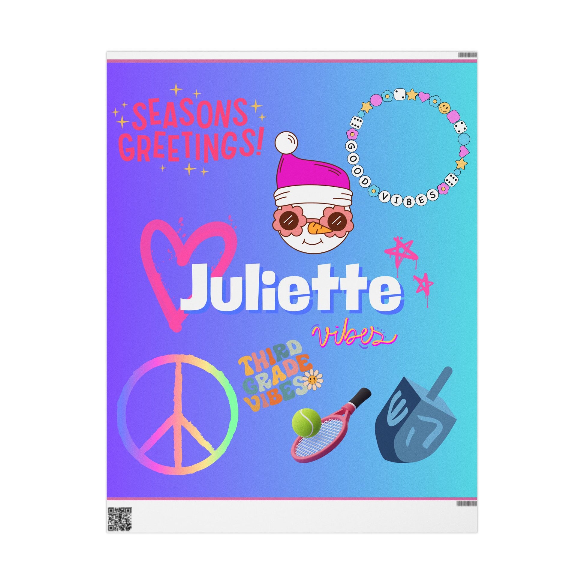 Personalized Wrapping Paper Design Featuring Customizable Emoji Art for Kids and Teens, Ideal for Gifts for Any Occasion, Including Birthdays and Holidays.