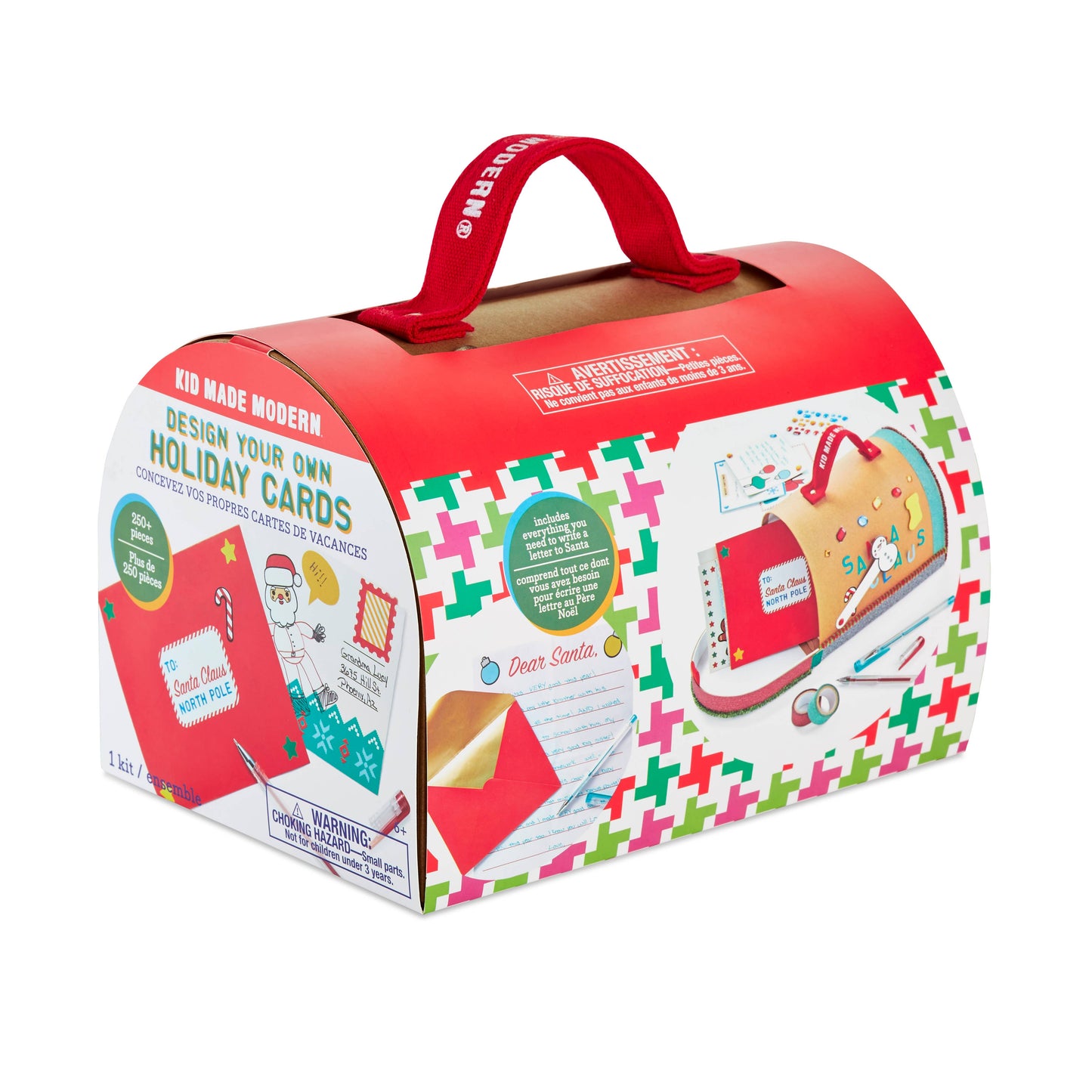 Design Your Own Christmas Cards Kit with 250+ Pieces, Includes Craft Mailbox, Stickers, Gel Pens, Glitter Paper, and Letter to Santa - Perfect for Family Fun and Holiday Greetings.