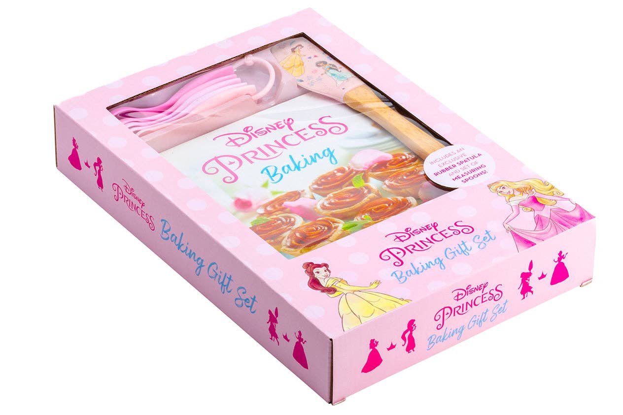 Disney Princess cookbook gift set featuring 60+ recipes inspired by iconic princesses like Tiana, Ariel, and more. 