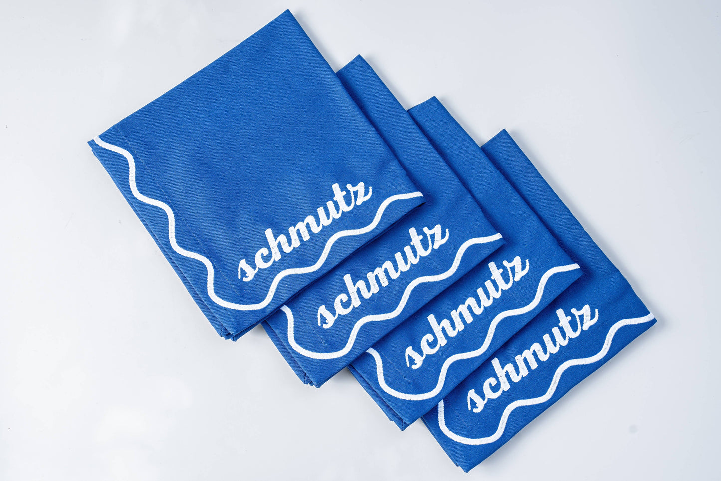 Schmutz Dinner Napkins: Bubbe Blue