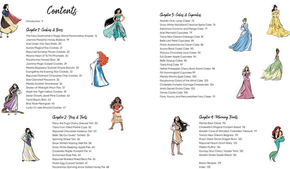 Disney Princess Cookbook with over 40 magical baking recipes inspired by Belle, Ariel, Moana, and more. Create Disney-themed treats like Tiana’s Beignets and Belle’s golden gown cake, with tips, tricks, and full-color photography.