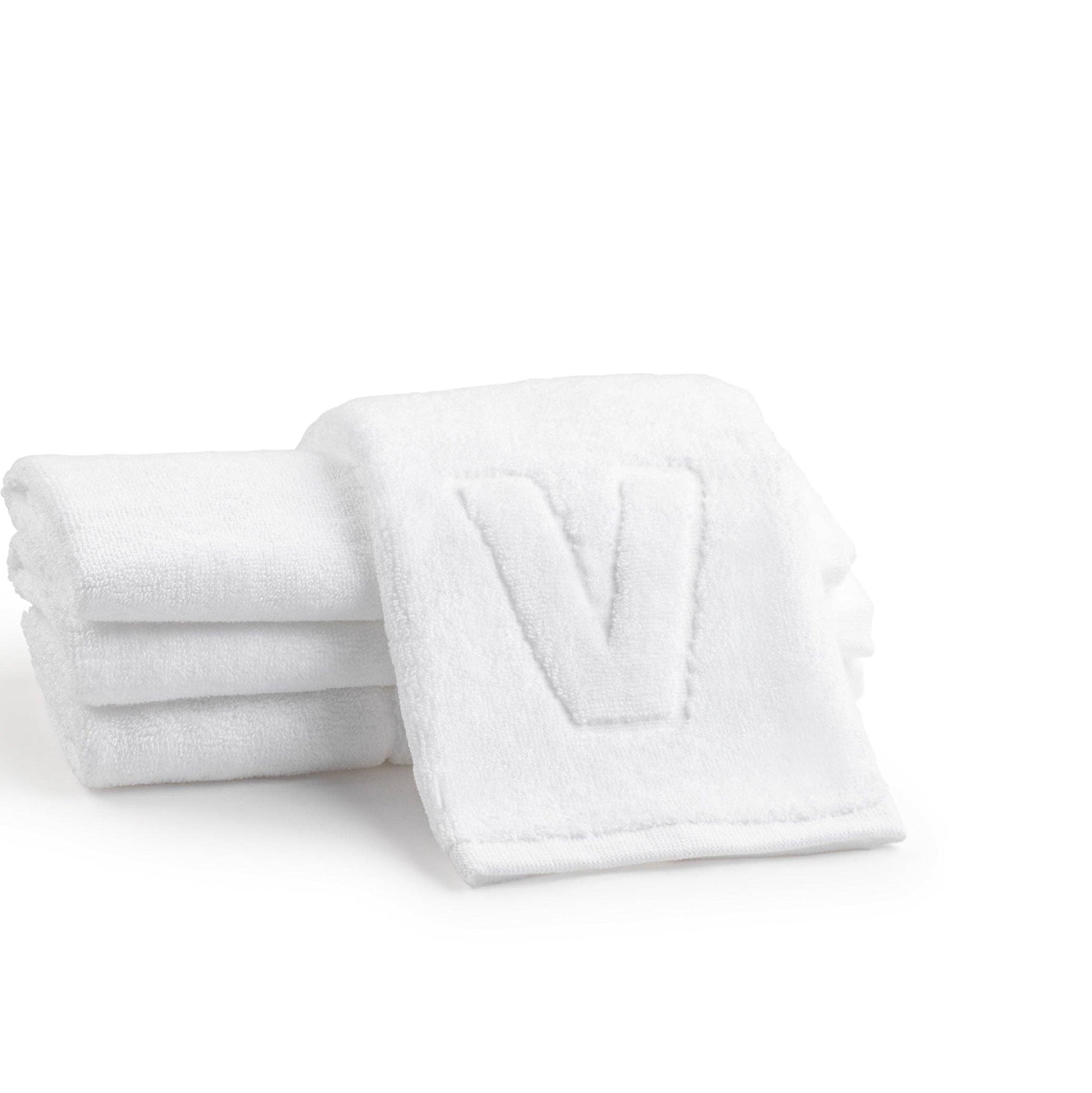 Elegant cotton finger towels with embossed initials, perfect for any room, gift-ready.