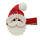 Sparkle Sisters Glittery Santa Clip featuring a fun, glittery Santa design. Ideal for festive hairstyles and adding holiday cheer to any outfit, perfect for Christmas parties, photos, and everyday wear.