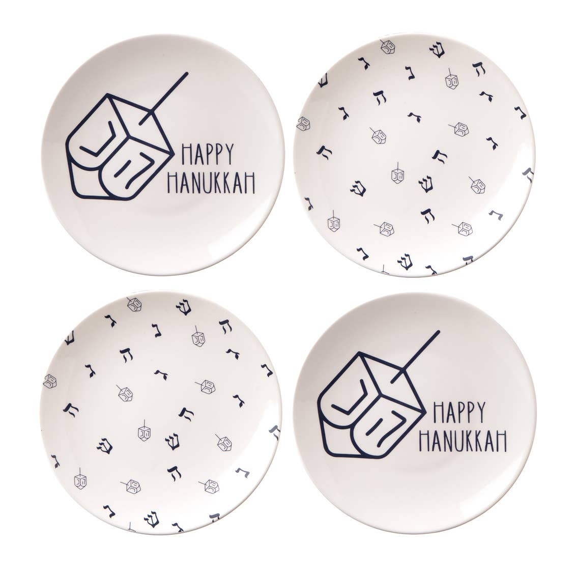 Set of Four Hanukkah Plates