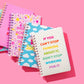 6.5" x 8.5" "Best Mom Ever" notebook with 200 lined pages, gold spiral binding, and a hot pink raised imprint on the hard cover. Perfect gift for moms, featuring perforated pages for easy tearing.