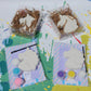 Unicorn-themed DIY paint kits, perfect party favors for kids' events. Each handmade party favor bag includes a mini sculpture, paints, and a paintbrush, encouraging artistic expression in kids aged 3+. Great for birthdays, baby showers, sleepovers, and family reunions. Ideal indoor activity for toddlers and preschoolers, packaged in cute, whimsical designs.