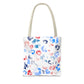 Red, white, and blue beach bag featuring a trendy vintage ice cream print, perfect for 4th of July celebrations and summer festivities. Made from 100% spun polyester with durable double-stitched seams, this spacious tote is designed to carry everything from sunscreen and snacks to towels and pool toys. Ideal as a patriotic gift for women, moms, or teachers, it’s the perfect accessory for beach outings, picnics, and sunny days. Get ready to celebrate with style while showcasing your American pride!