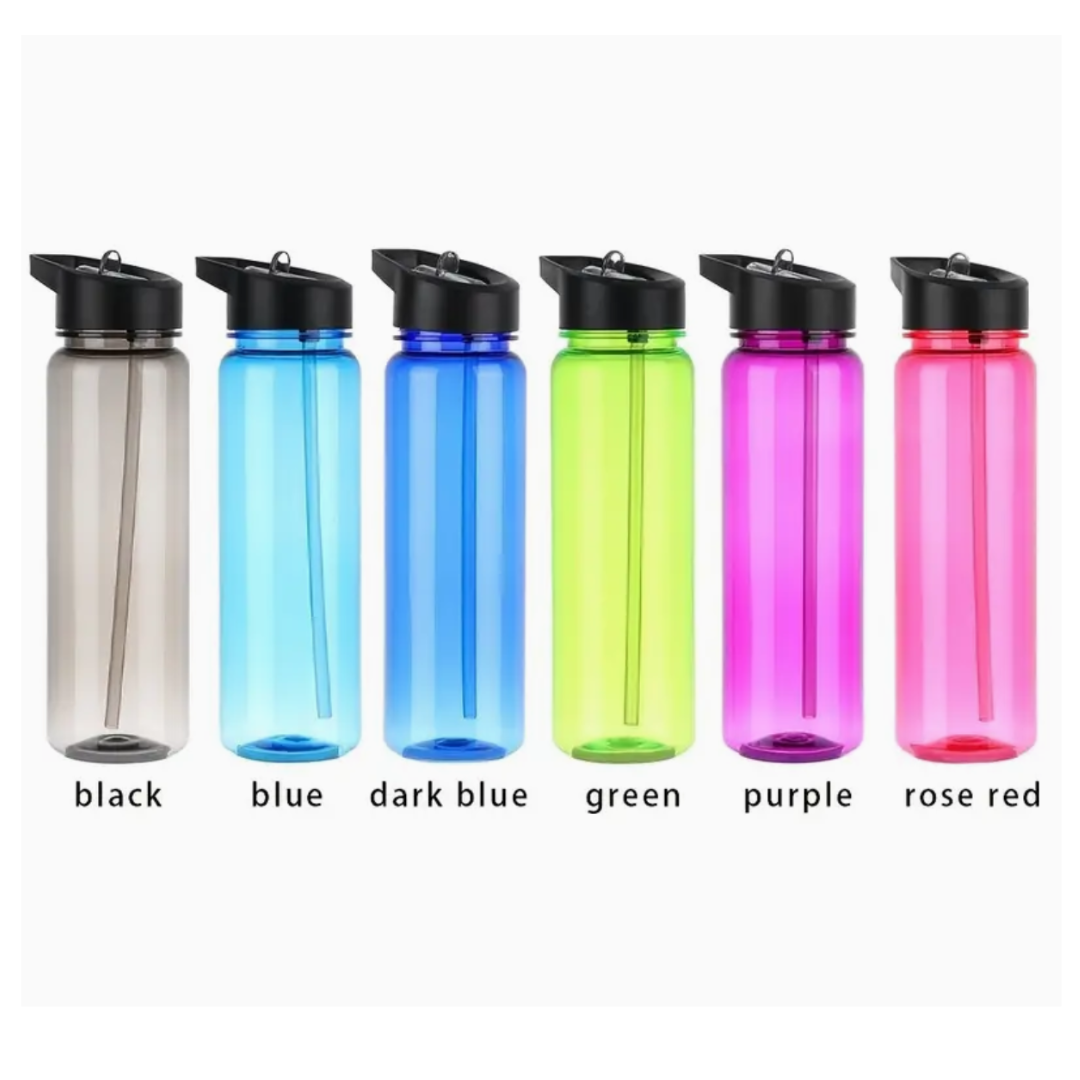 Personalized kids' water bottle in fun colors with customizable names in dinosaur font. 12oz capacity, ideal for school supplies, sports, and travel.