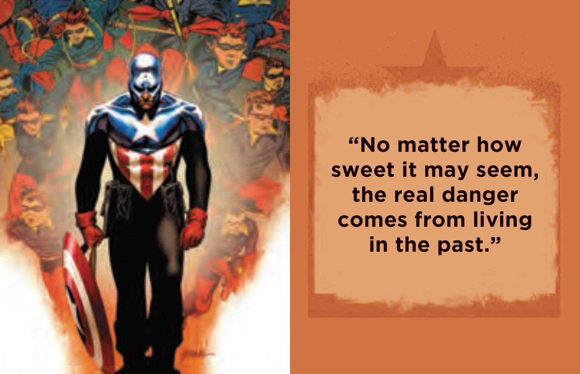 Captain America Pocket-Sized Quote Book with over 150 motivational quotes and speeches from Marvel’s iconic hero. Compact 1.34” x 1.73” size for inspiration on the go, celebrating Cap’s legacy of justice and heroism since 1941.