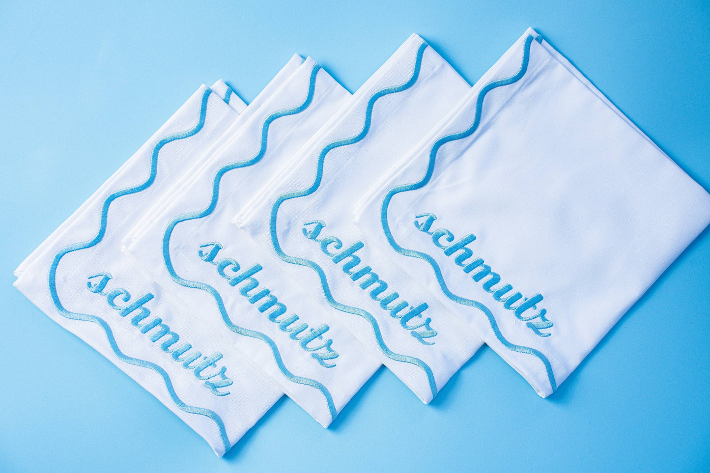 Schmutz Dinner Napkins: Bubbe Blue