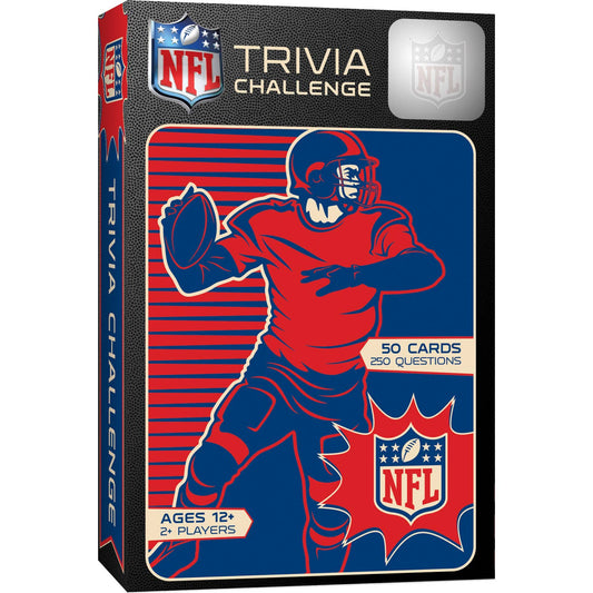 NFL League Trivia Challenge with 50 cards and 250 team-specific questions; perfect for football fans, ages 12+; test your NFL knowledge!