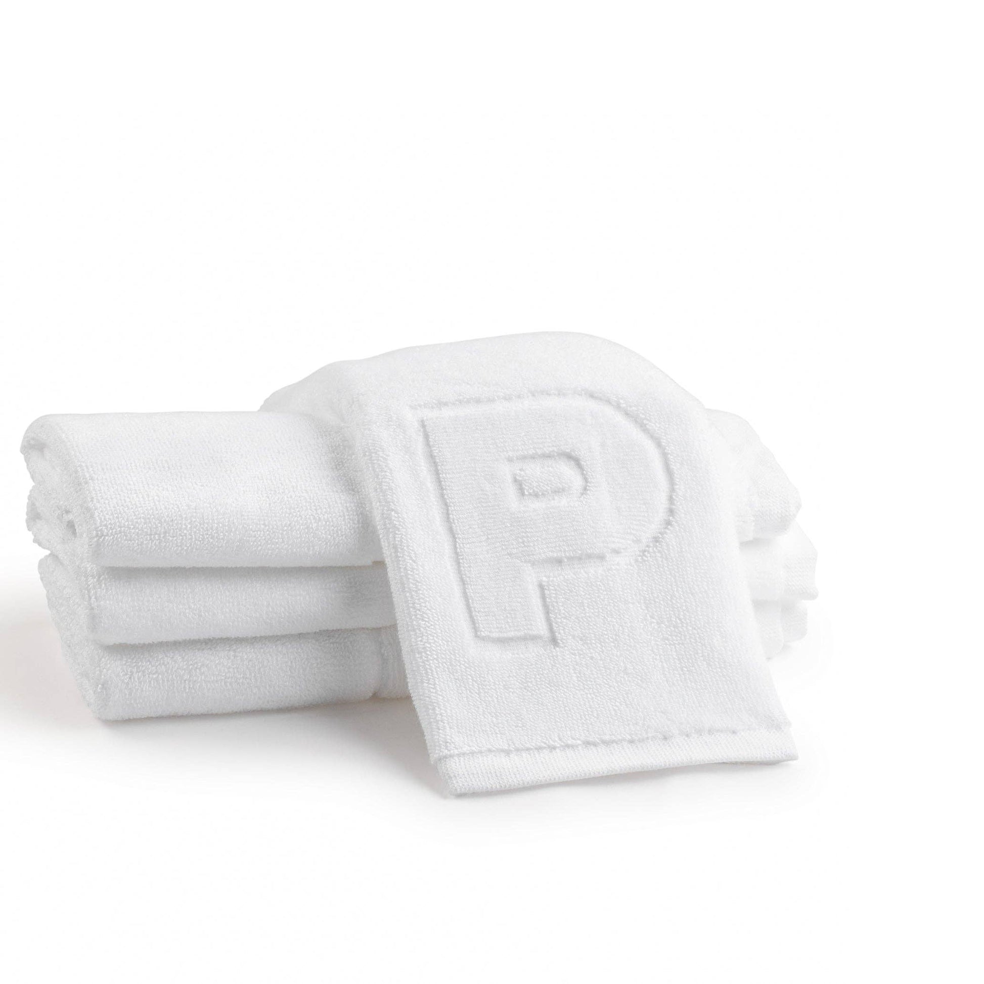 Elegant cotton finger towels with embossed initials, perfect for any room, gift-ready.