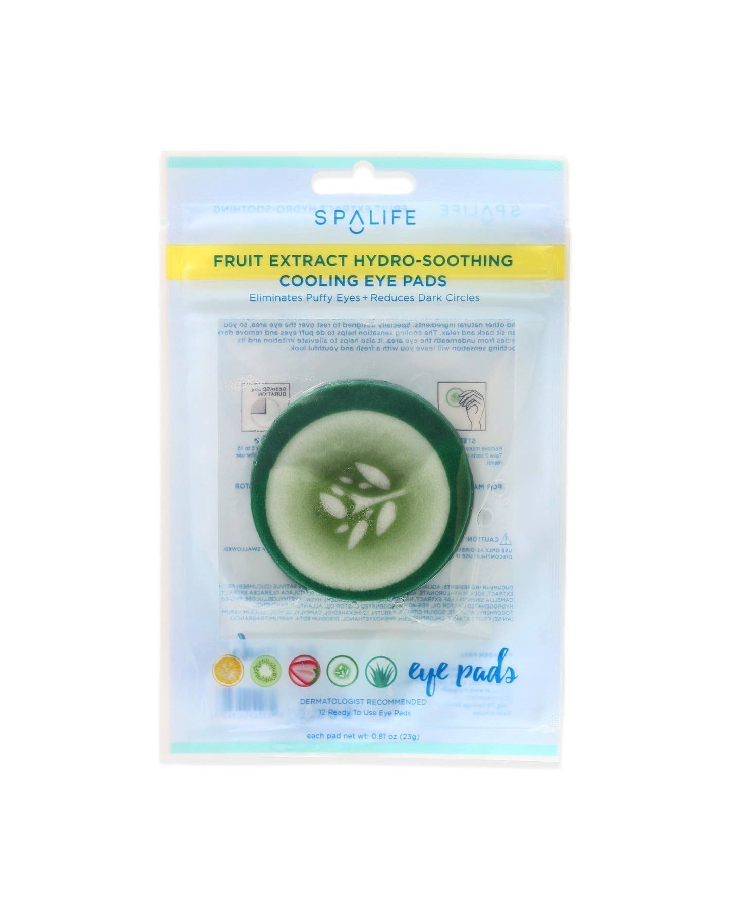 Cucumber hydro-Soothing Spa, Cooling Eye Pads - 12 Pads