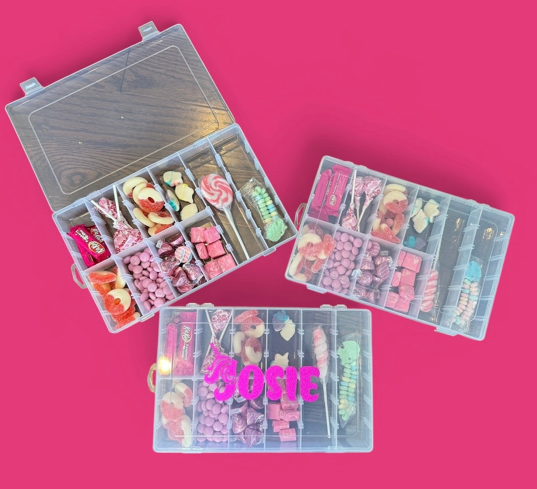 Personalized Snackle Candy Box filled with gummy treats, chocolates, and retro candy. Perfect for birthdays, holidays, or party favors. Customizable, with candy gift tags and vibrant packaging. A sweet, fun gift for kids, teachers, or friends. Ideal for any celebration.