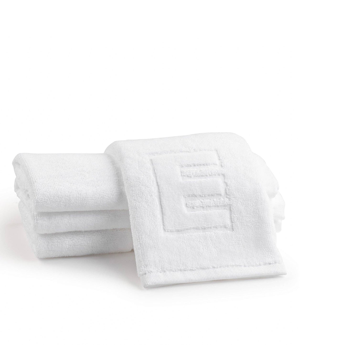 Elegant cotton finger towels with embossed initials, perfect for any room, gift-ready.